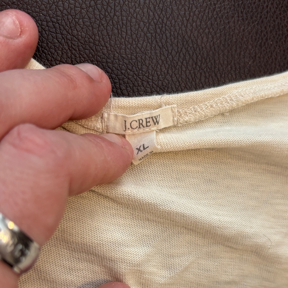 J. Crew Cream Ruffle Front Tank - Picture 2 of 5